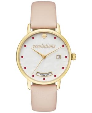 Kate Spade New York Women's Metro Vachetta Leather Strap Watch 34mm Ksw1236