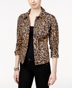 Style & Co. Animal-print Denim Jacket