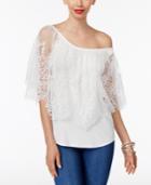 Thalia Sodi Convertible Lace-overlay Top, Created For Macy's