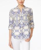 Charter Club Linen Floral-print Shirt, Only At Macy's