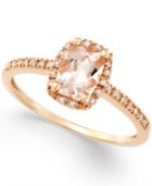 Morganite (3/4 Ct. T.w.) And Diamond (1/10 Ct. T.w.) Ring In 14k Rose Gold