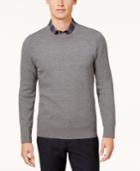 Ryan Seacrest Distinction Men's Modern-fit Heather Gray Herringbone Sweater, Created For Macy's
