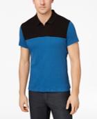 Alfani Men's Textured Colorblocked Polo, Created For Macy's