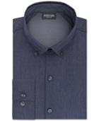 Kenneth Cole Reaction Men's Slim-fit Techni-cole 3 Way Flex Blue Print Dress Shirt