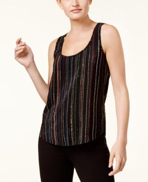 Trina Turk Cecilly Silk Striped Dot-print Sleeveless Blouse