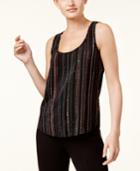 Trina Turk Cecilly Silk Striped Dot-print Sleeveless Blouse