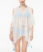 Steve Madden Easy Breezy Lace-up Tassel Cover Up & Poncho