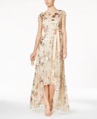 Adrianna Papell Sequined Illusion High-low Gown