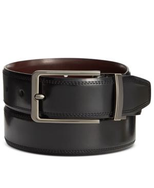 Perry Ellis Men's Silver Lines Reversible Belt