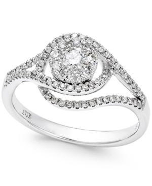 Diamond Cluster Interwoven Ring (1/2 Ct. T.w.) In 10k White Gold