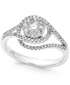 Diamond Cluster Interwoven Ring (1/2 Ct. T.w.) In 10k White Gold