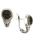 Balissima By Effy Diamond Cluster Hoop Earrings (3/8 Ct. T.w.) In Sterling Silver & 18k Gold