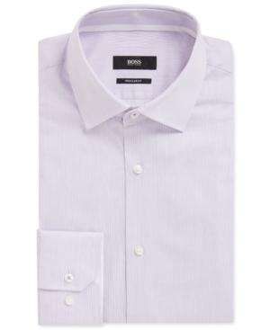 Boss Men's Striped Cotton Dress Shirt