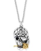 Effy Men's Two-tone Skull & Rose 20 Pendant Necklace In Sterling Silver & 18k Gold-plate