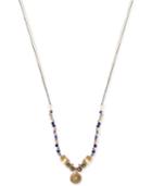Kenneth Cole New York Two-tone Mixed Bead Circle Pendant Necklace