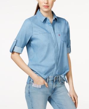 Levi's High-low Roll-tab-sleeve Shirt