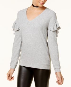 Almost Famous Juniors' Ruffled Sweater
