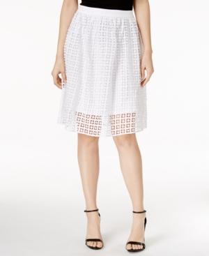 Kensie Cutout-overlay A-line Skirt