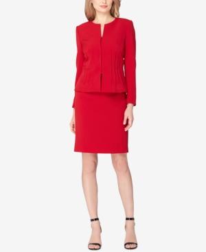 Tahari Asl Petite Pintucked Peplum Skirt Suit