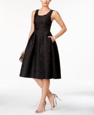 Ivanka Trump Structured Fit & Flare Midi Dress