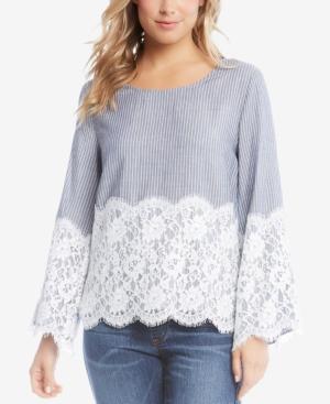 Karen Kane Chambray Lace Top