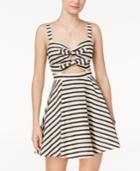 City Studios Juniors' Cotton Tie-front Fit & Flare Dress