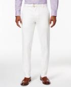 Sean John Men's Slim-straight Fit Belted Cream Linen Suit Pants