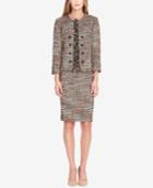 Tahari Asl Boucle Fringe Skirt Suit