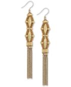 Lucky Brand Gold-tone & Rope Chain Tassel Drop Earrings