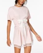 The Edit By Seventeen Juniors' Lace-trim Corset T-shirt Dress, Created For Macy's