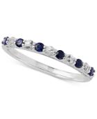 Sapphire (1/3 Ct. T.w.) & White Sapphire Ring (1/4 Ct. T.w.) In 14k White Gold