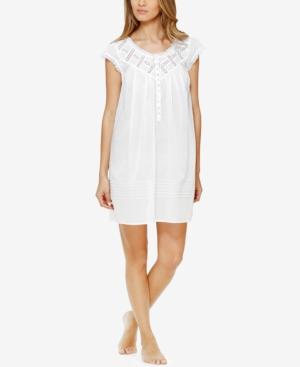 Eileen West Lace-trimmed Pintucked Short Nightgown