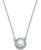 Vera Bradley Silver-tone Imitation Pearl Pendant Necklace