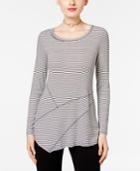 Inc International Concepts Striped Asymmetrical Tunic, Only At Macy's