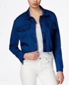Rachel Rachel Roy Cropped Parisian Blue Wash Denim Jacket