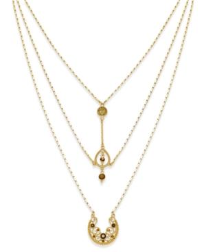 Inc International Concepts Gold-tone Three-layer Pendant Necklace, Only At Macy's