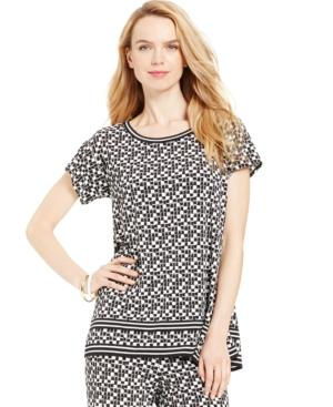 Studio M Short-sleeve Geo-print Top