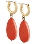 Kenneth Cole New York Gold-tone Colorful Hoop Teardrop Earrings