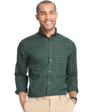 Van Heusen Big And Tall Long Sleeve No-iron Windowpane Dress Shirt