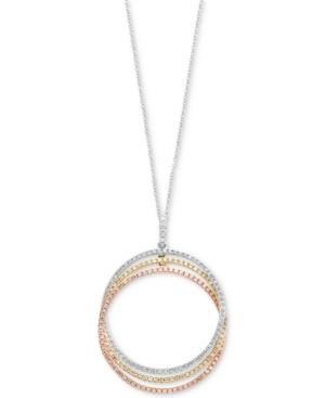 Trio By Effy Diamond Triple Circle Pendant Necklace (3/4 Ct. T.w.) In 14k White, Yellow & Rose Gold