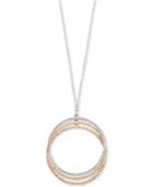 Trio By Effy Diamond Triple Circle Pendant Necklace (3/4 Ct. T.w.) In 14k White, Yellow & Rose Gold