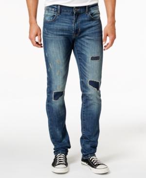 Ring Of Fire Men's Slim-fit Elan Hudson Wash Rip & Repair Jeans, Only At Macy's