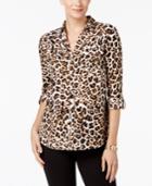 Charter Club Leopard-print Utility Shirt, Created For Macy's