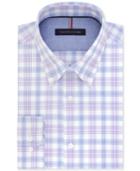 Tommy Hilfiger Men's Slim-fit Non-iron Purple Ash Check Cotton Dress Shirt