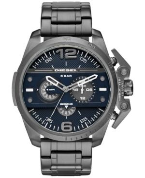 Diesel Men's Chronograph Ironside Gunmetal Ion-plated Stainless Steel Bracelet Watch 55x48mm Dz4398