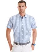 Nautica Slim-fit Plaid Short-sleeve Button-front Shirt