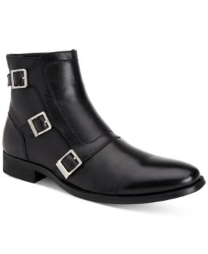 Calvin Klein Men's Stark Triple Monk Leather Boots Men's Shoes