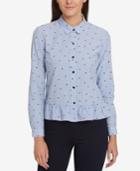 Tommy Hilfiger Cotton Ruffled Shirt, Created For Macy's