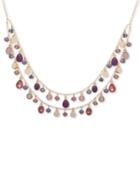 Nine West Gold-tone Shaky Bead Two-layer Collar Necklace