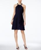 Calvin Klein Draped Embellished A-line Dress